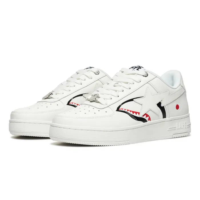 A Bathing Ape Bape Sta Low Shark Pack White