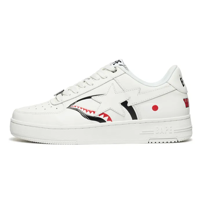 A Bathing Ape Bape Sta Low Shark Pack White