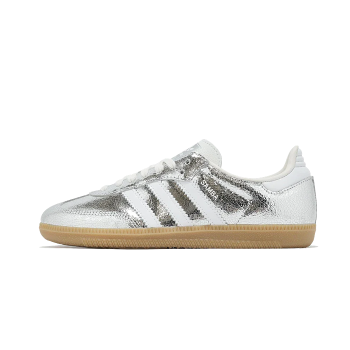 adidas Samba OG Silver Metallic Cracked Leather