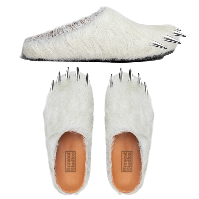 Bravest Studios Bear Claw Mule White - Sneaker Lane