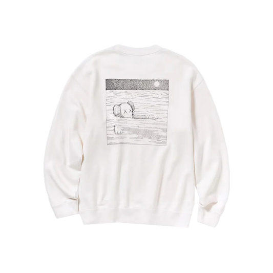 KAWS x Uniqlo Longsleeve Sweatshirt Off White - Sneaker Lane