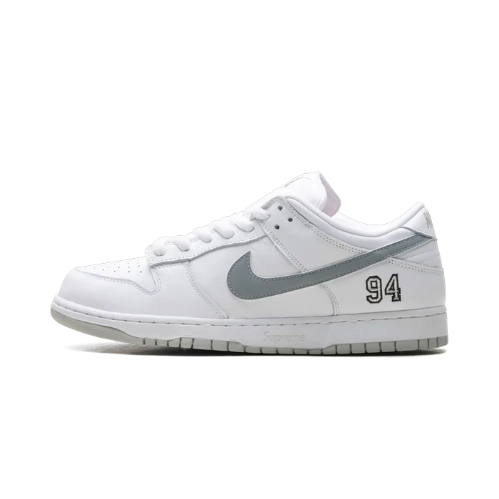 Nike SB Dunk Low Supreme 94 White Metallic Silver