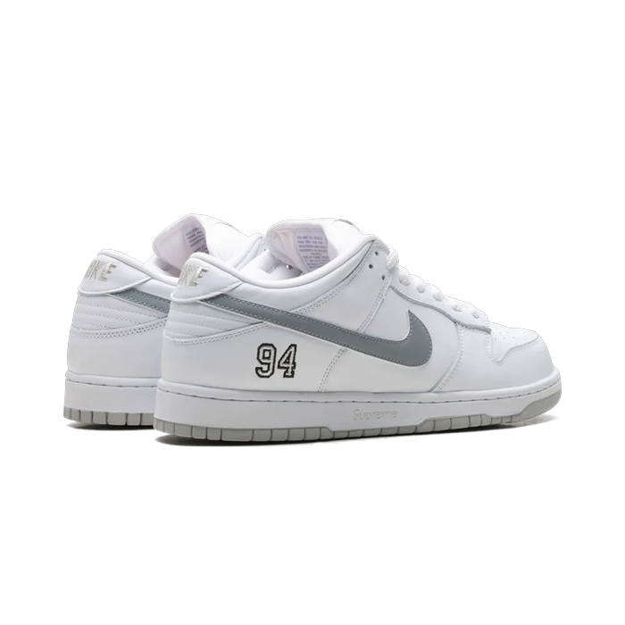 Nike SB Dunk Low Supreme 94 White Metallic Silver