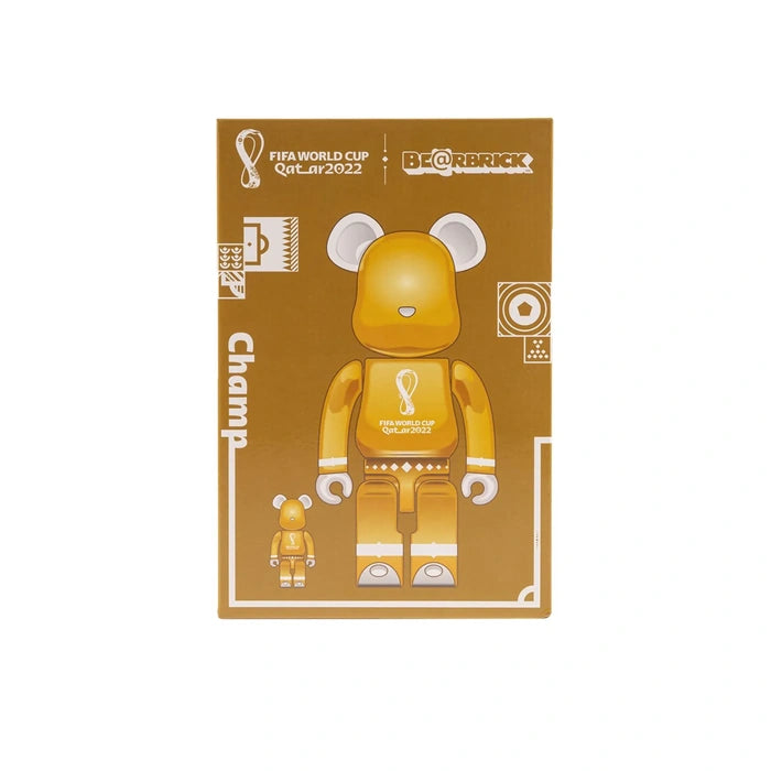 Bearbrick x FIFA World Cup Qatar 2022 100% and 400% Set Gold