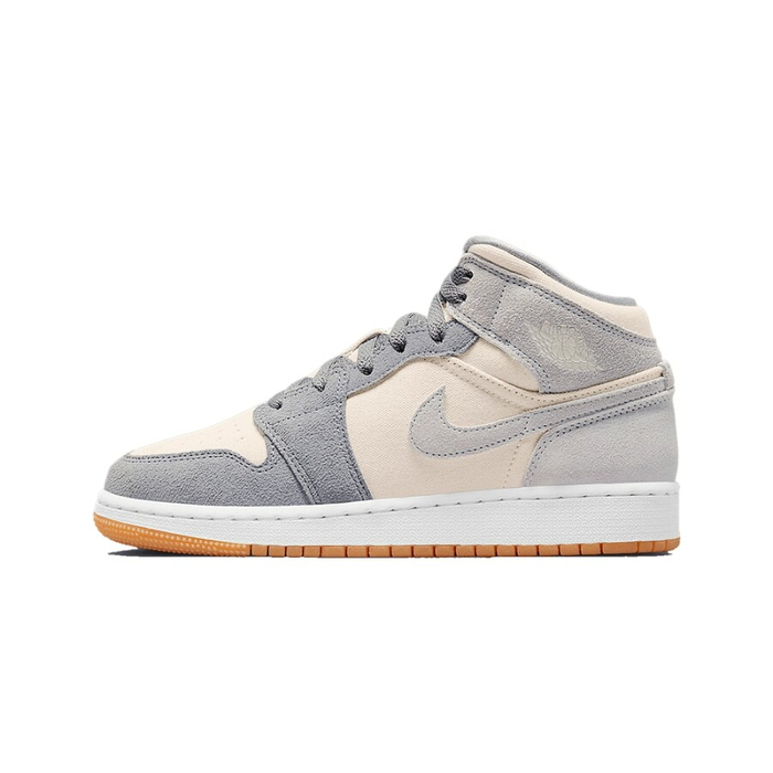 Air Jordan 1 Mid SE Coconut Milk Particle Grey (GS) - Sneaker Lane
