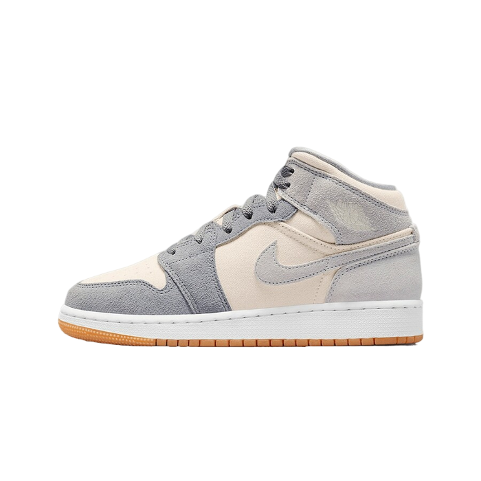 Air Jordan 1 Mid SE Coconut Milk Particle Grey (GS) - Sneaker Lane