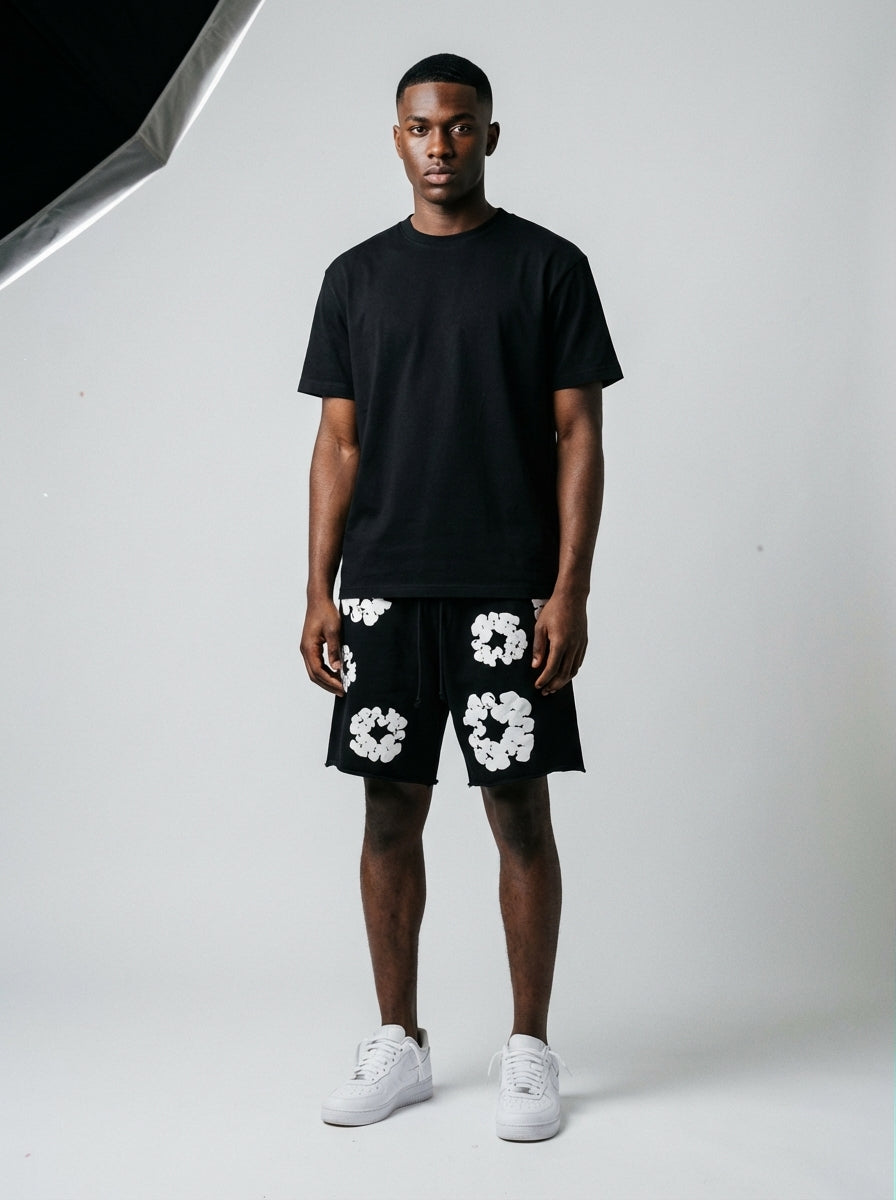 Denim Tears The Cotton Wreath Shorts Black