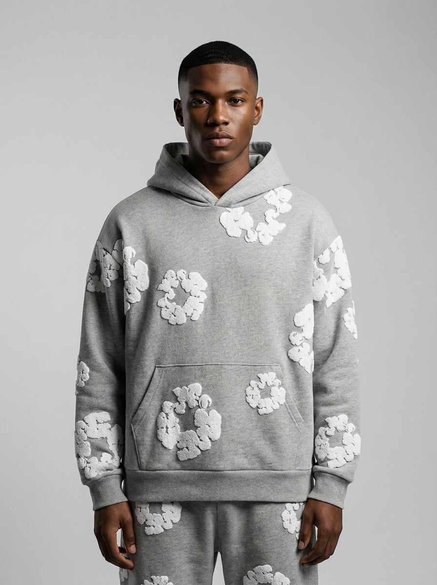 Denim Tears Hoodie The Cotton Wreath Grey