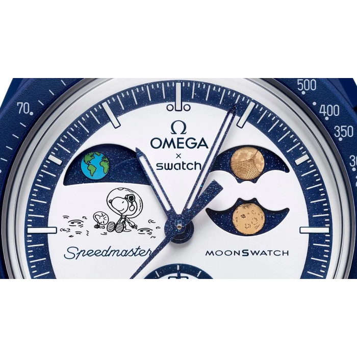 Swatch x Omega Snoopy Moonswatch Mission To Earthphase Moonshine Gold