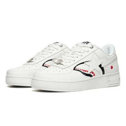 A Bathing Ape Bape Sta Low Shark Pack White