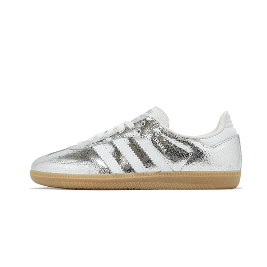 adidas Samba OG Silver Metallic Cracked Leather