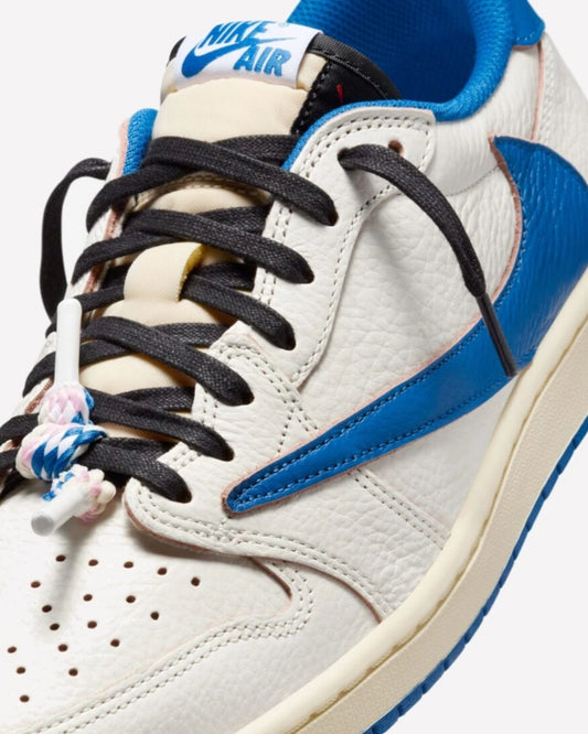 Air Jordan 1 Retro Low OG SP Fragment x Travis Scott Sail Military Blue