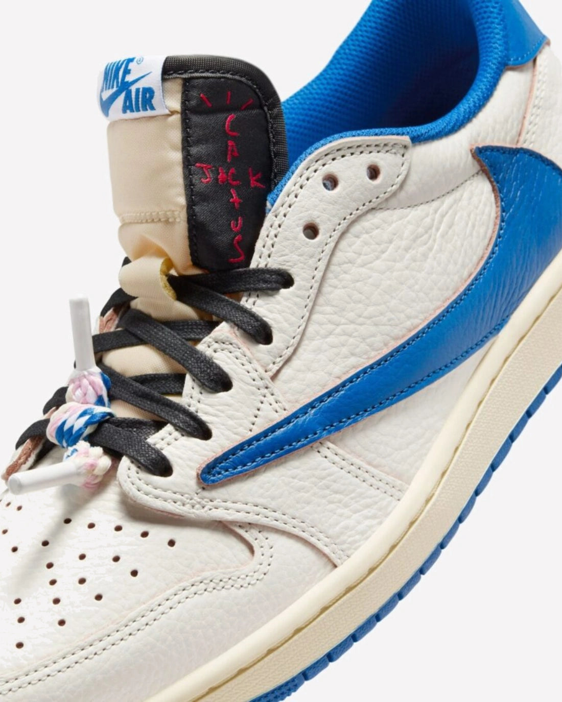 Air Jordan 1 Retro Low OG SP Fragment x Travis Scott Sail Military Blue