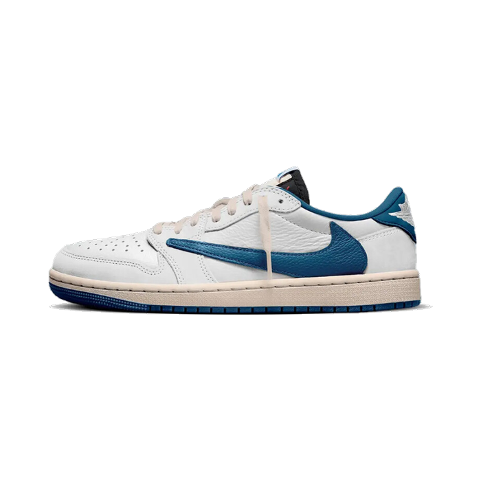 Air Jordan 1 Retro Low OG SP Fragment x Travis Scott Sail Military Blue