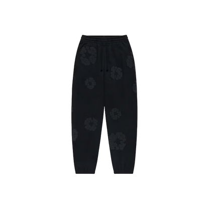 Denim Tears Cotton Wreath Sweatpants Black Monochrome