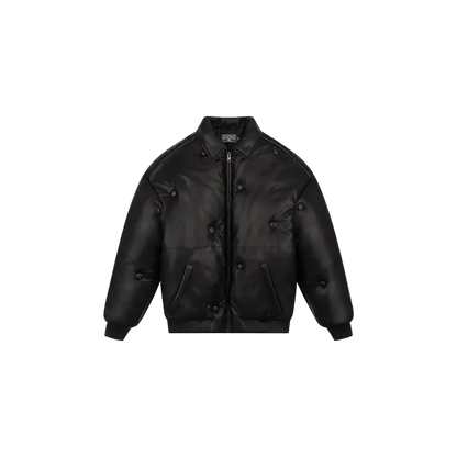 Denim Tears Sofa Leather Puffer Jacket Black