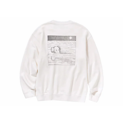 KAWS x Uniqlo Longsleeve Sweatshirt Off White - Sneaker Lane
