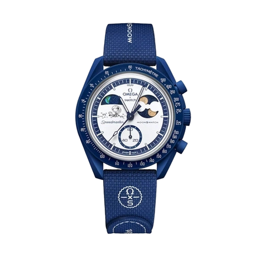 Swatch x Omega Bioceramic Moonswatch Mission To Earthphase Moonshine Snoopy Gold "Popcorn".
