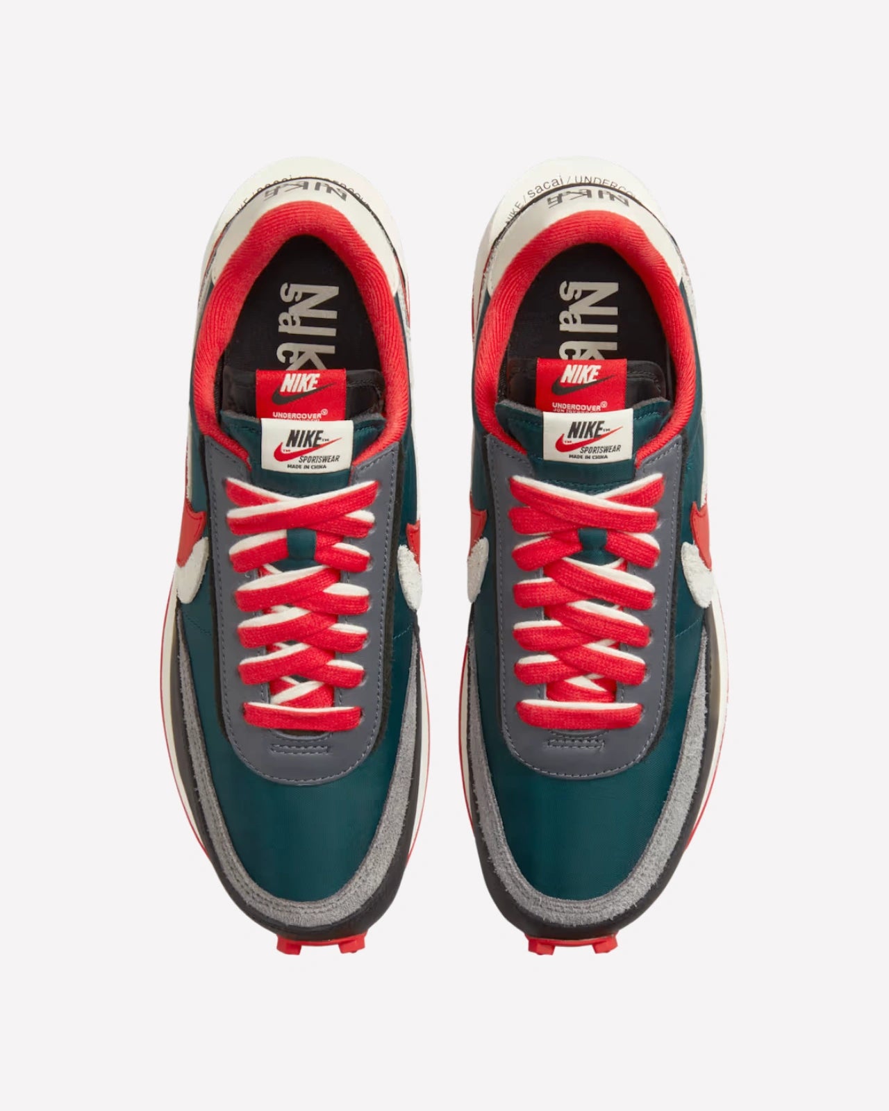 Nike LD Waffle sacai Undercover Midnight Spruce University Red
