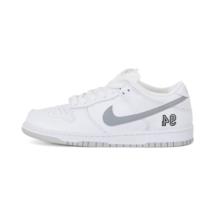Nike SB Dunk Low Supreme 94 White Metallic Silver