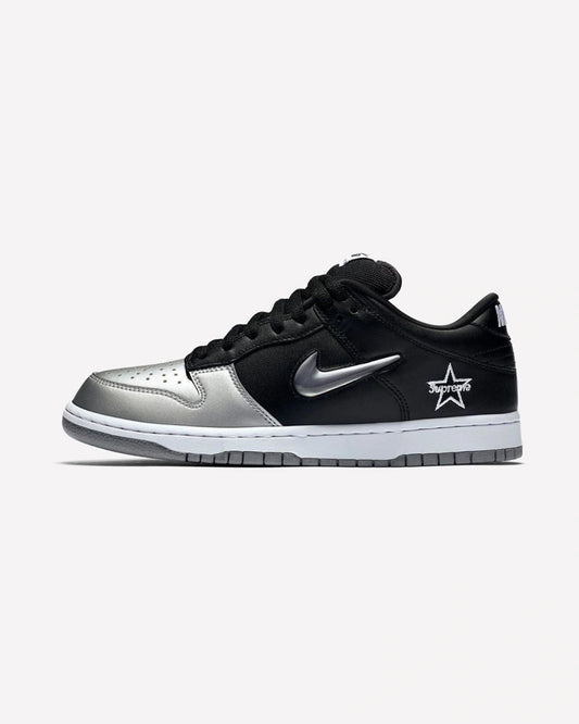 Nike SB Dunk Low Supreme Jewel Swoosh Silver