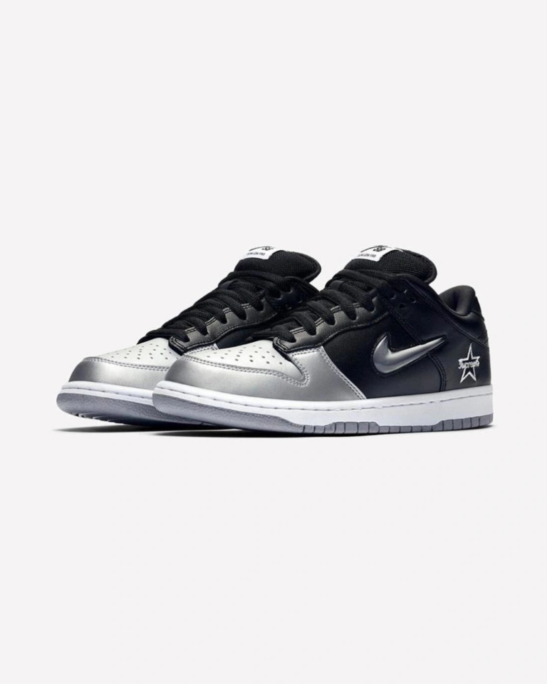 Nike SB Dunk Low Supreme Jewel Swoosh Silver