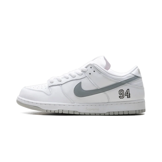 Nike SB Dunk Low Supreme 94 White Metallic Silver