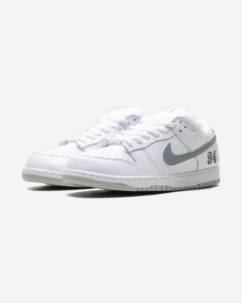 Nike SB Dunk Low Supreme 94 White Metallic Silver