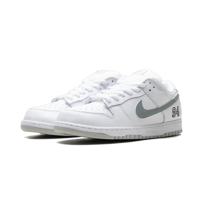 Nike SB Dunk Low Supreme 94 White Metallic Silver