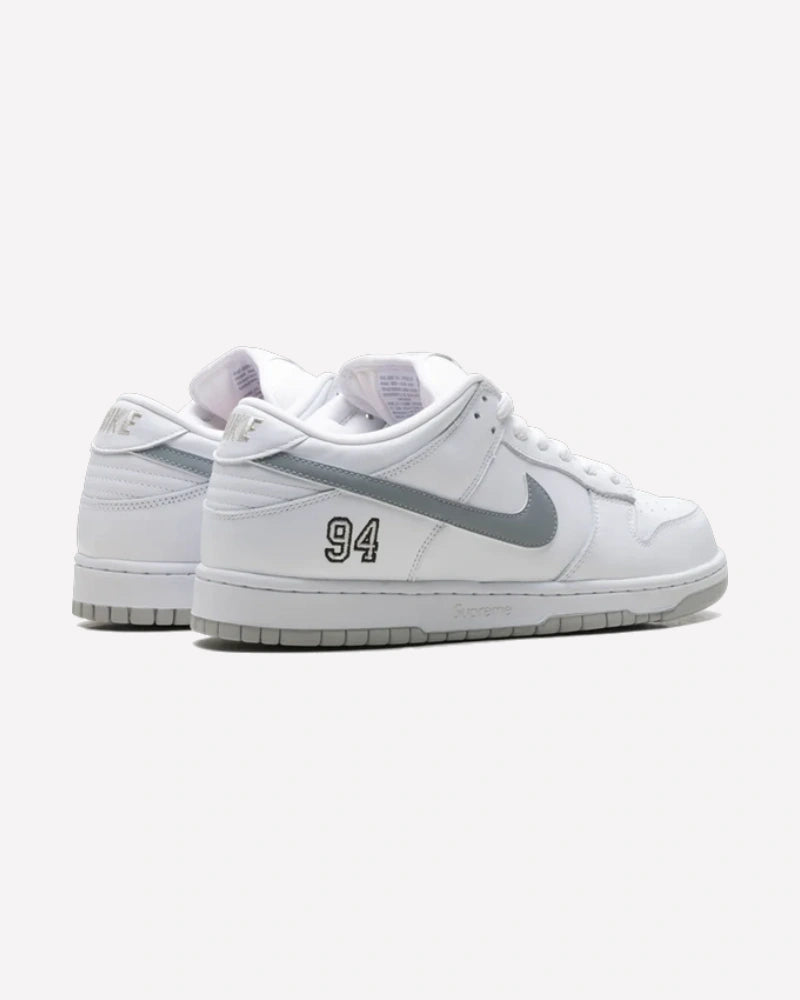 Nike SB Dunk Low Supreme 94 White Metallic Silver