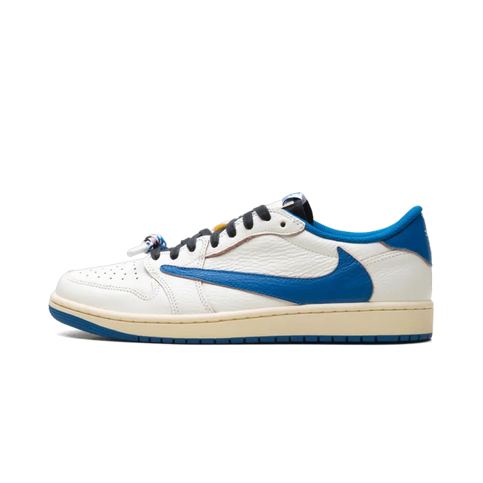 Air Jordan 1 Retro Low OG SP Fragment x Travis Scott Sail Military Blue