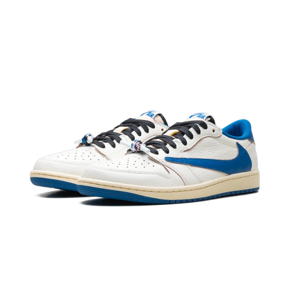 Air Jordan 1 Retro Low OG SP Fragment x Travis Scott Sail Military Blue
