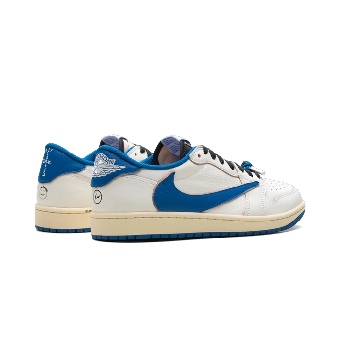 Air Jordan 1 Retro Low OG SP Fragment x Travis Scott Sail Military Blue