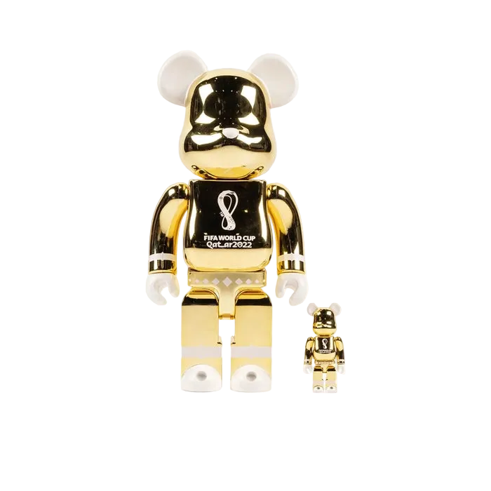 Bearbrick x FIFA World Cup Qatar 2022 100% and 400% Set Gold