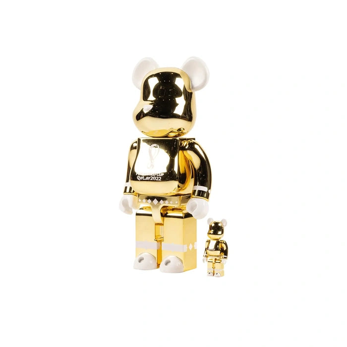 Bearbrick x FIFA World Cup Qatar 2022 100% and 400% Set Gold