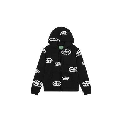 Denim Tears x Corteiz Cotton Wreath Zip Hoodie Black