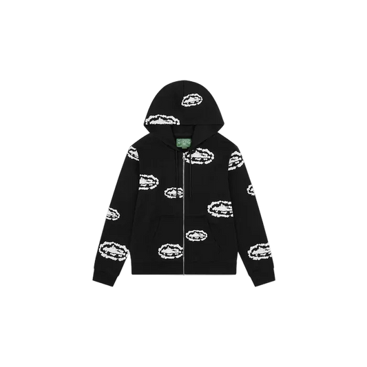 Denim Tears x Corteiz Cotton Wreath Zip Hoodie Black