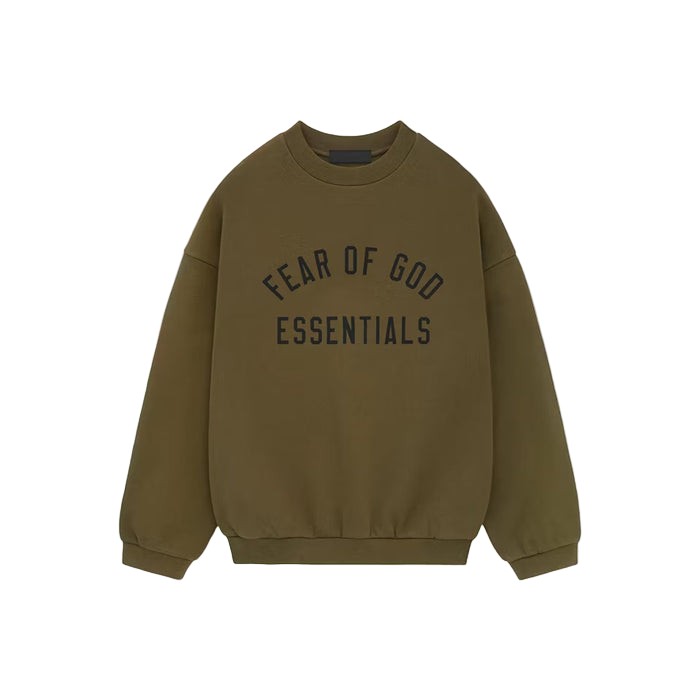 Fear of God Essentials Fleece Crewneck Olive