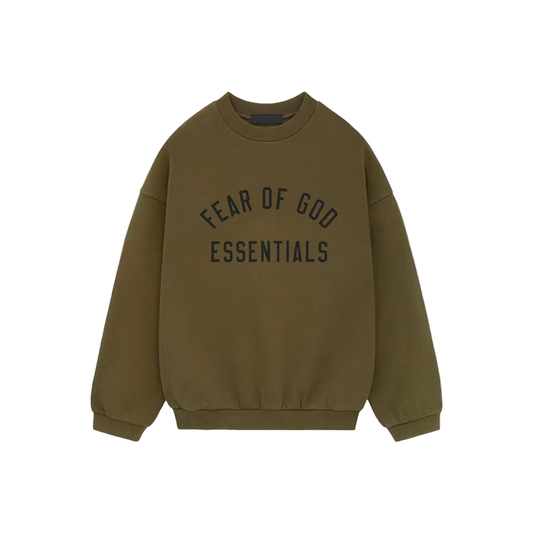 Fear of God Essentials Fleece Crewneck Olive
