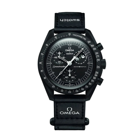 Swatch x Omega Bioceramic Moonswatch Mission To Moonphase Snoopy Black