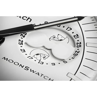 Swatch x Omega Bioceramic Moonswatch Mission To Moonphase Snoopy White