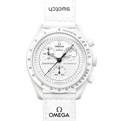 Swatch x Omega Bioceramic Moonswatch Mission To Moonphase Snoopy White