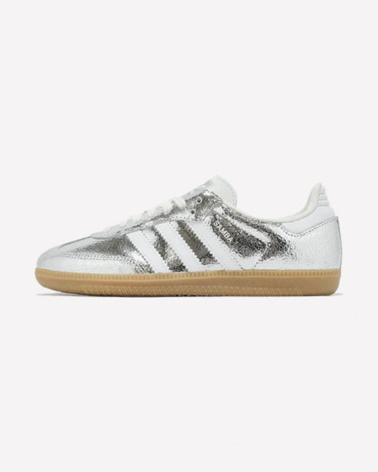 adidas Samba OG Silver Metallic Cracked Leather