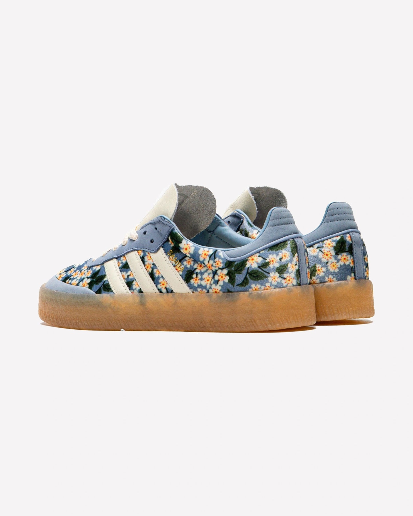 adidas Sambae Liberty London Floral Embroidery Blue Cream White