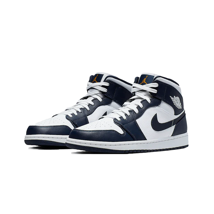 Air Jordan 1 Mid White Metallic Gold Obsidian