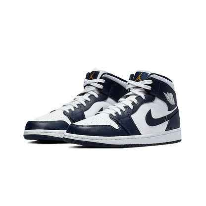 Air Jordan 1 Mid White Metallic Gold Obsidian