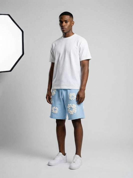 Denim Tears The Cotton Wreath Sweatshorts Powder Blue