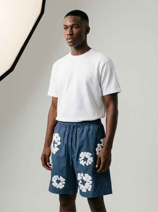 Denim Tears The Cotton Wreath Shorts Navy