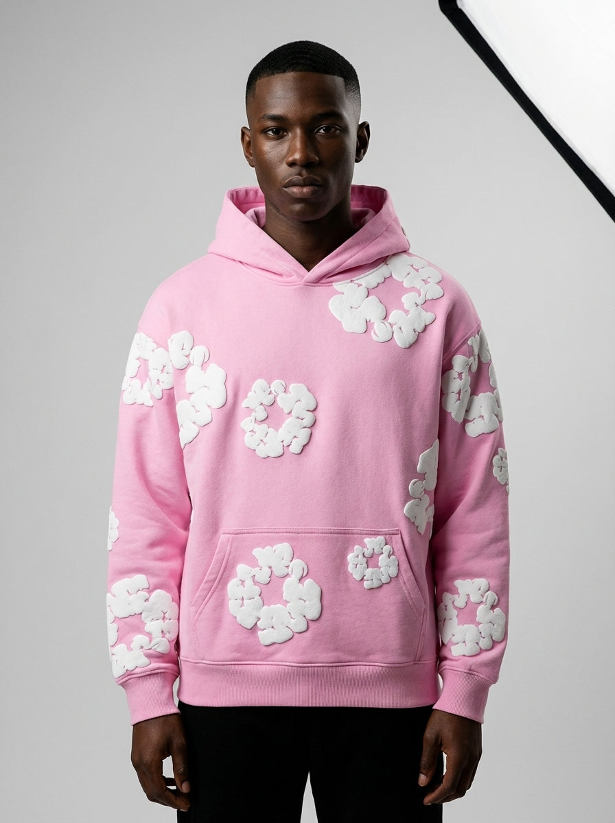 Denim Tears Hoodie The Cotton Wreath Pink