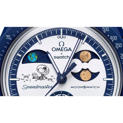 Swatch x Omega Snoopy Moonswatch Mission To Earthphase Moonshine Gold